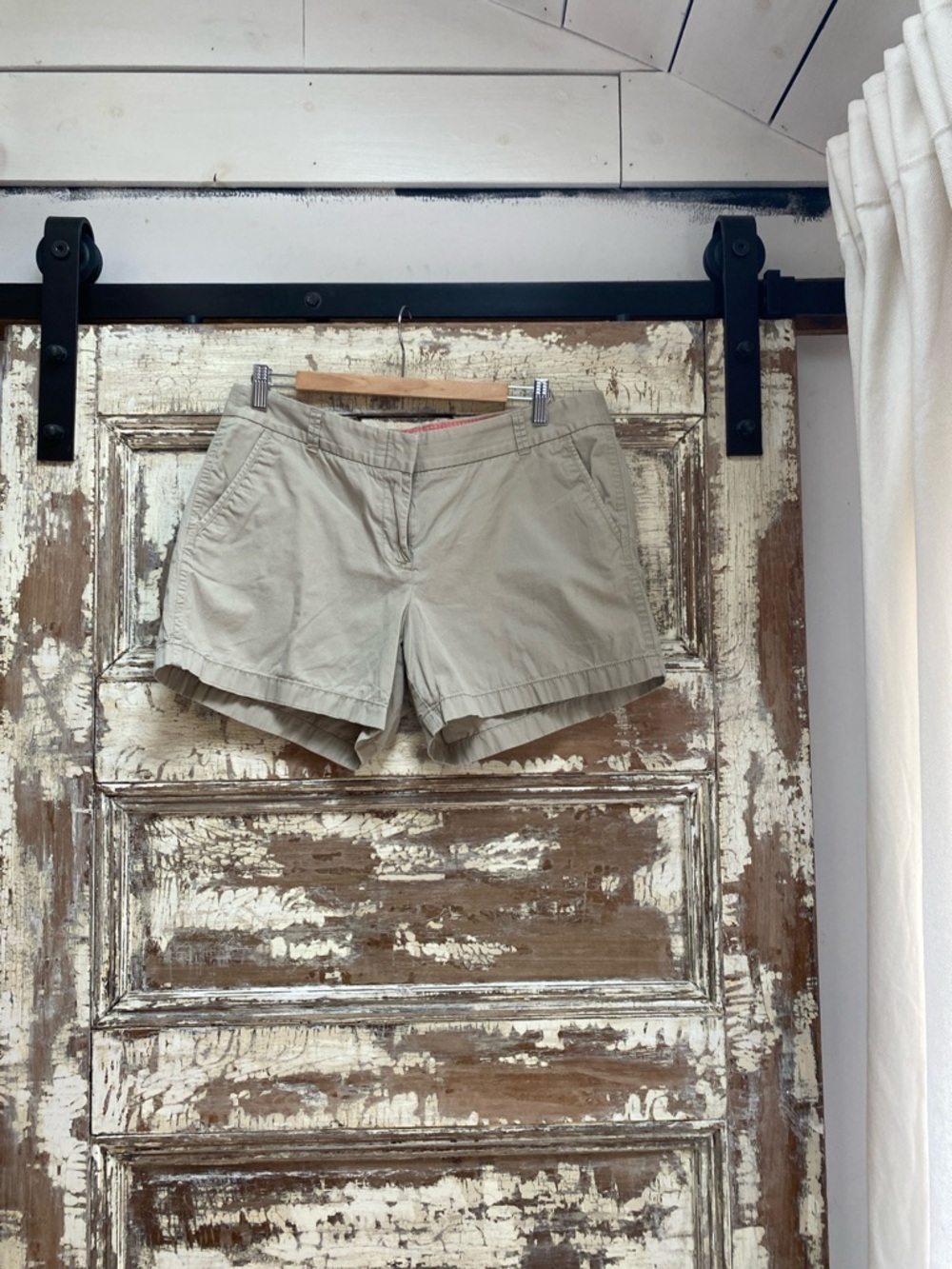 J. Crew Factory Khaki Cotton Chino Shorts, Size 12